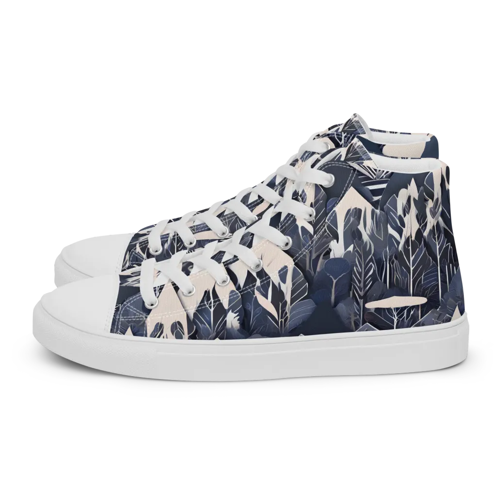 Nocturne Botanica on Women's High Top Canvas Shoes — Left
