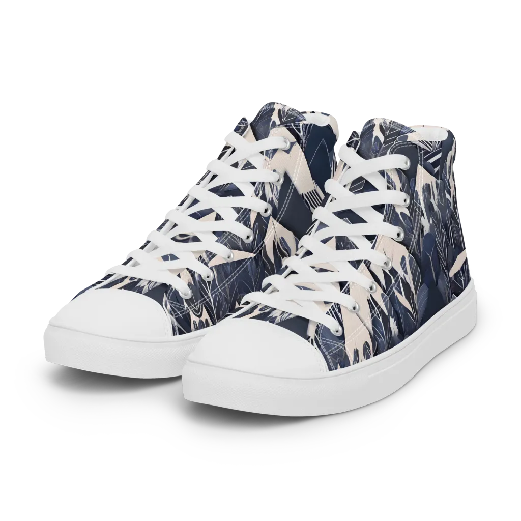 Nocturne Botanica on Women's High Top Canvas Shoes — Left Front