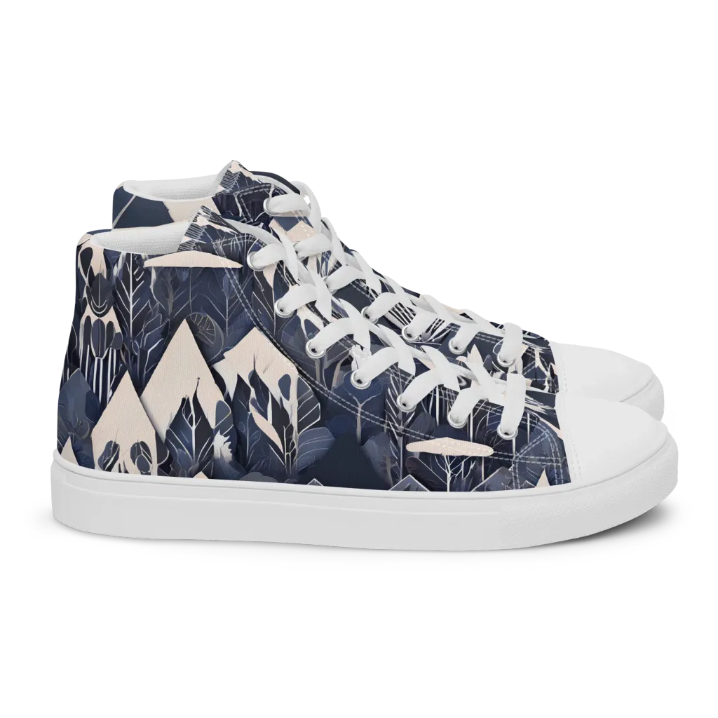 Nocturne Botanica on Women's High Top Canvas Shoes — Right