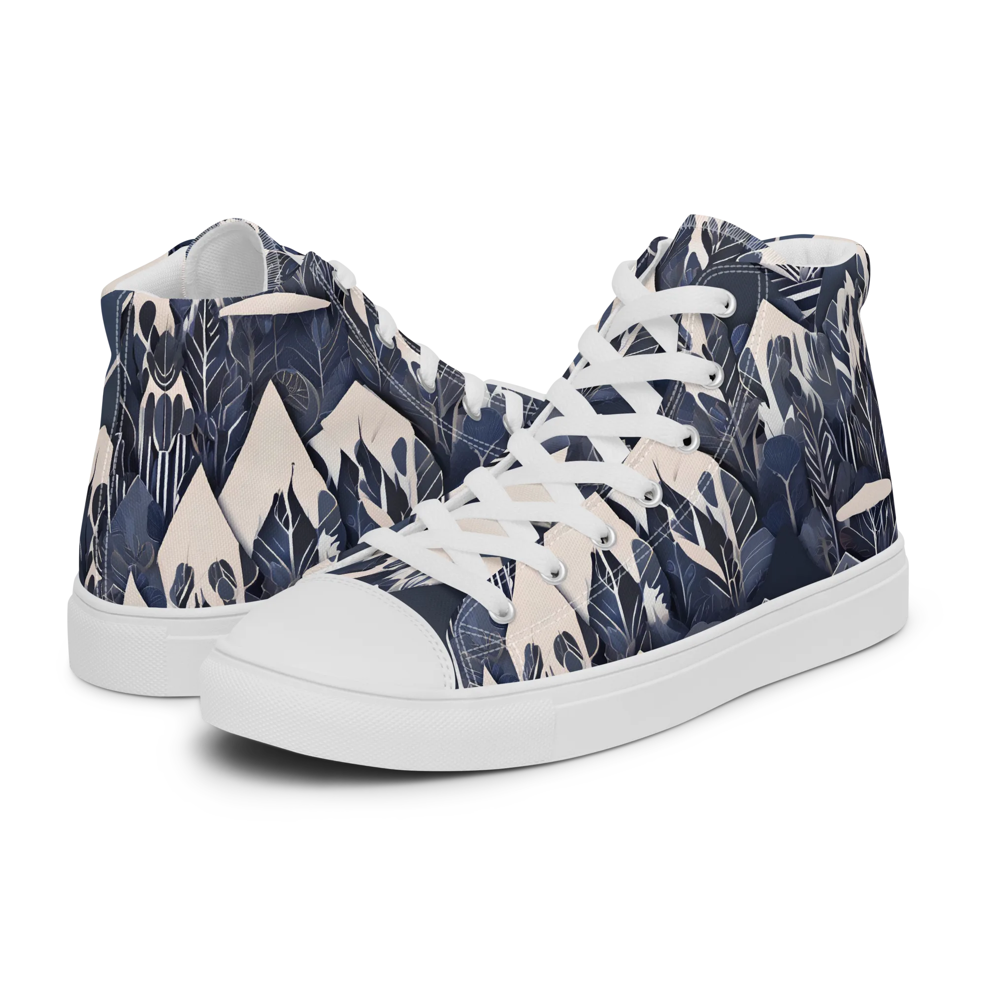 Nocturne Botanica on Women's High Top Canvas Shoes — Left