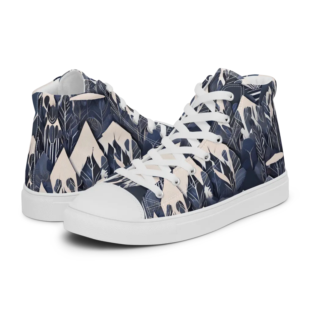 Nocturne Botanica on Women's High Top Canvas Shoes — Left