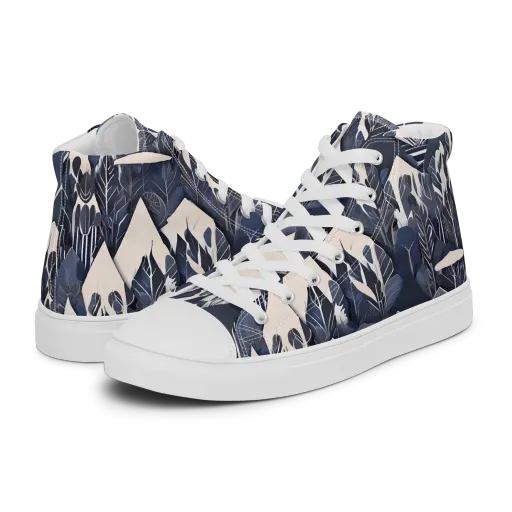 Nocturne Botanica on a Women's High Top Canvas Shoes