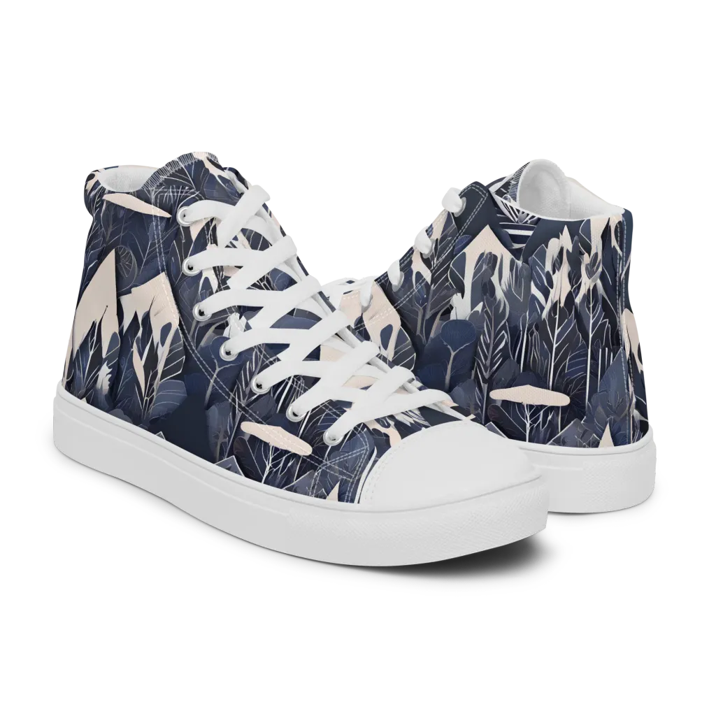 Nocturne Botanica on Women's High Top Canvas Shoes — Right