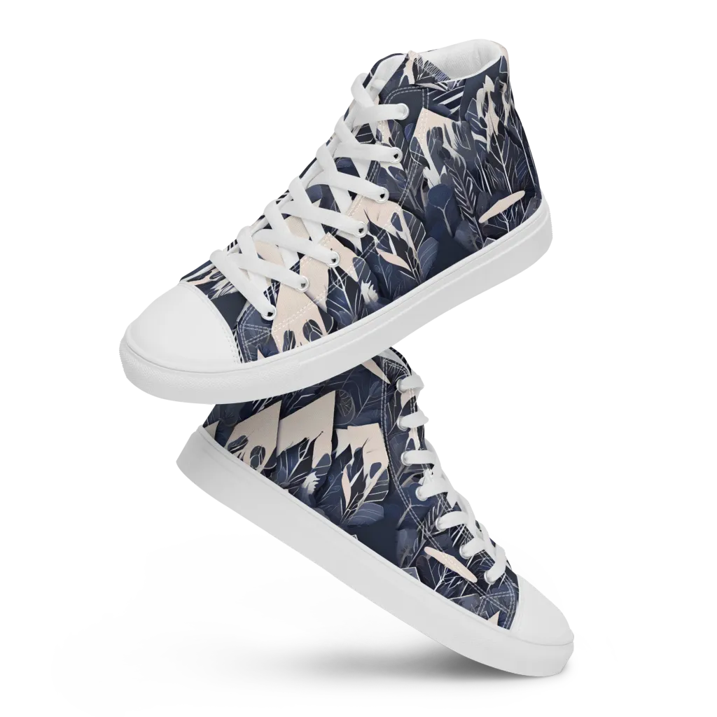 Nocturne Botanica on Women's High Top Canvas Shoes — Front