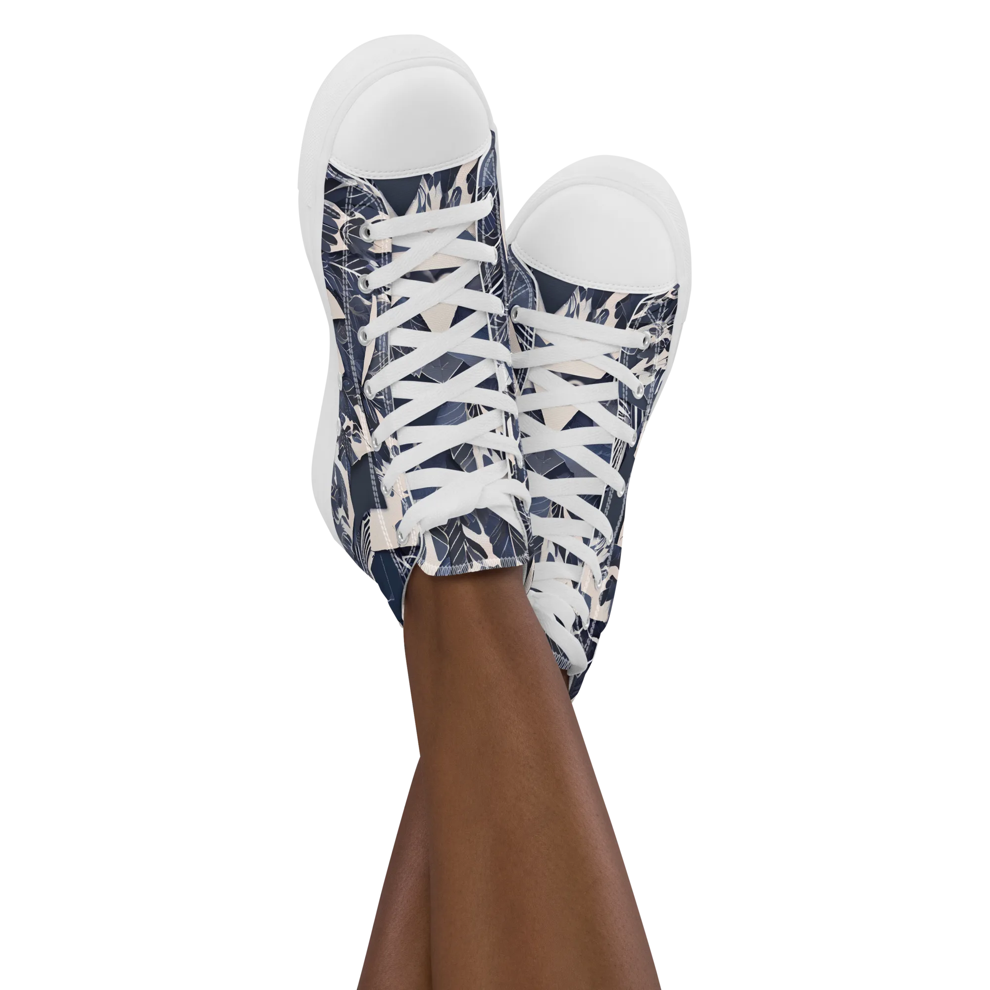 Nocturne Botanica on Women's High Top Canvas Shoes — Front