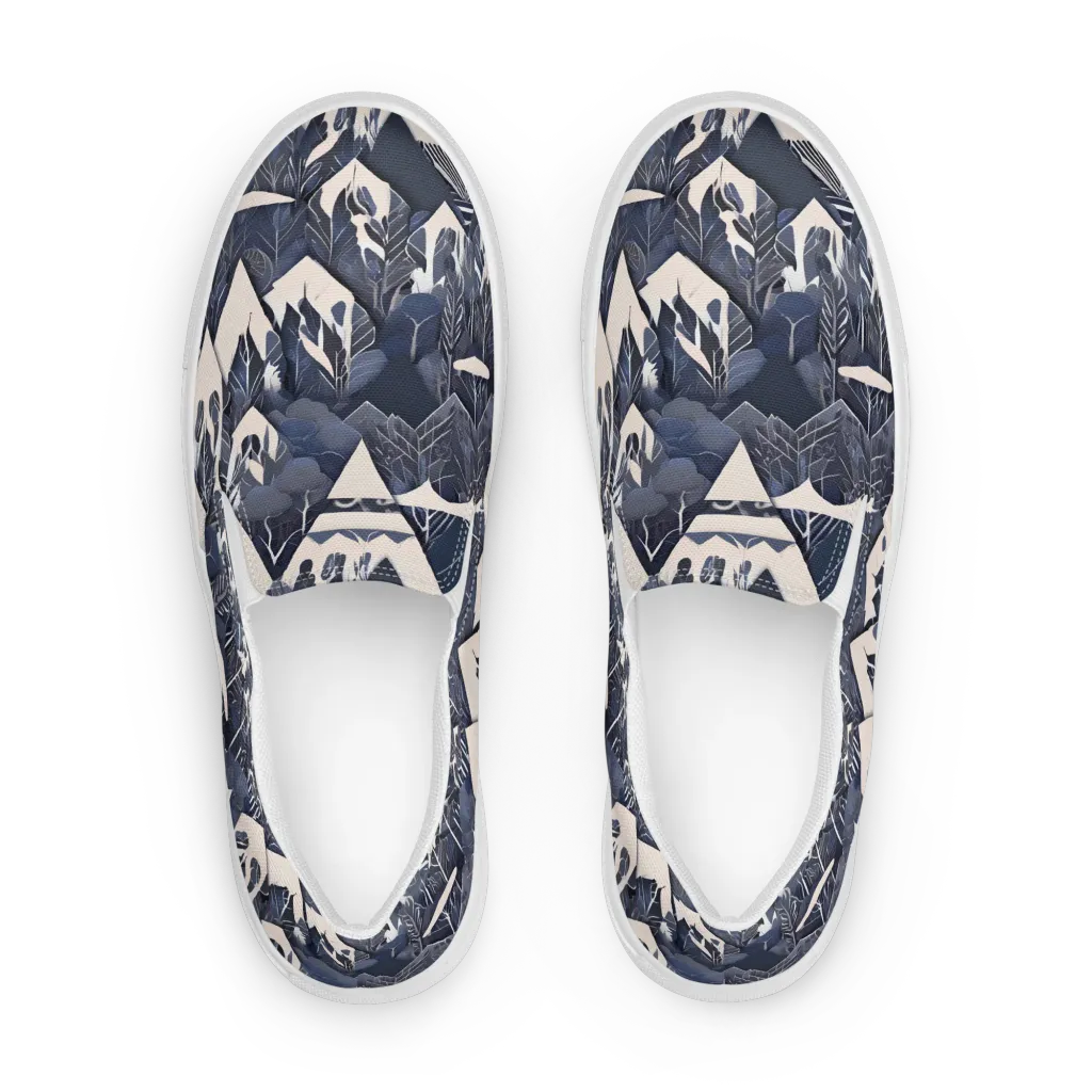 Nocturne Botanica on Men's Slip-On Canvas Shoes — Front