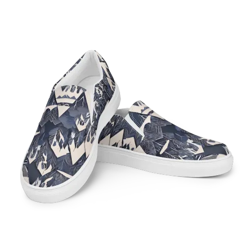 Nocturne Botanica on a Men's Slip-On Canvas Shoes