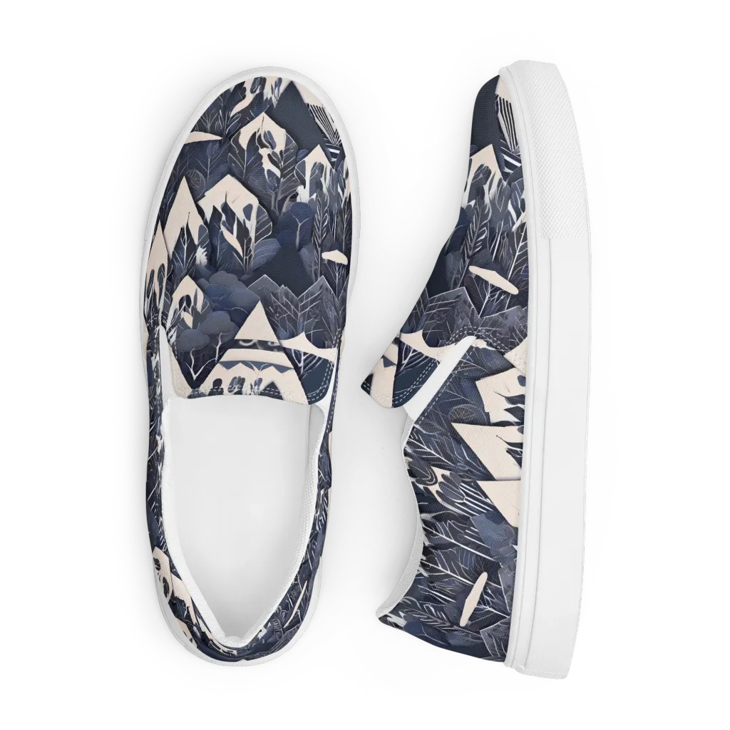 Nocturne Botanica on Men's Slip-On Canvas Shoes — Front