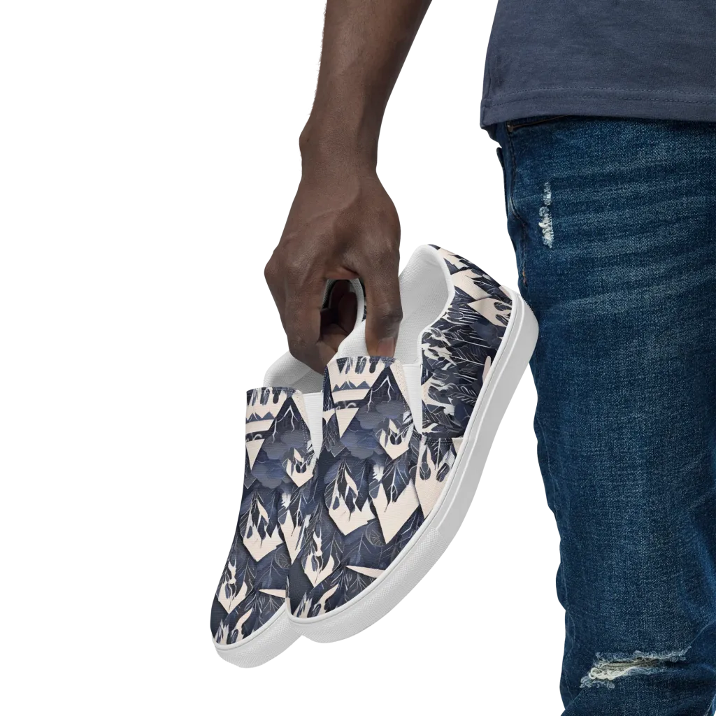 Nocturne Botanica on Men's Slip-On Canvas Shoes — Left Front