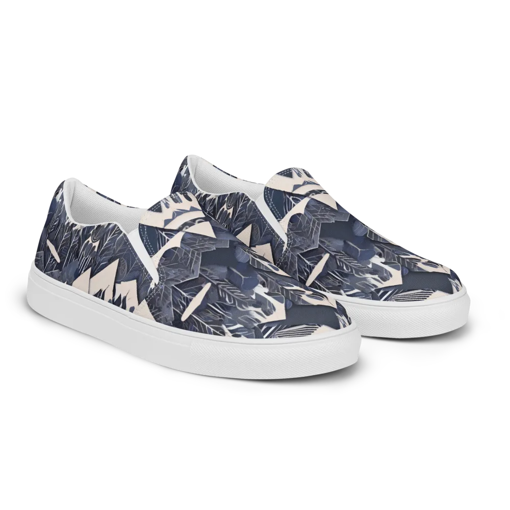 Nocturne Botanica on Women's Slip-On Canvas Shoes — Right Front