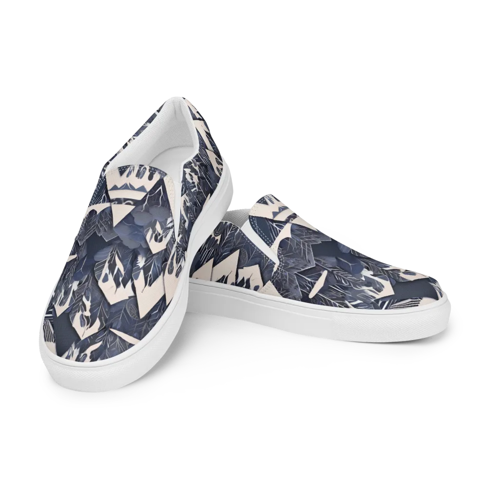 Nocturne Botanica on Women's Slip-On Canvas Shoes — Left Front