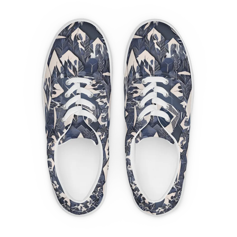 Nocturne Botanica on Men's Lace-Up Canvas Shoes — Front