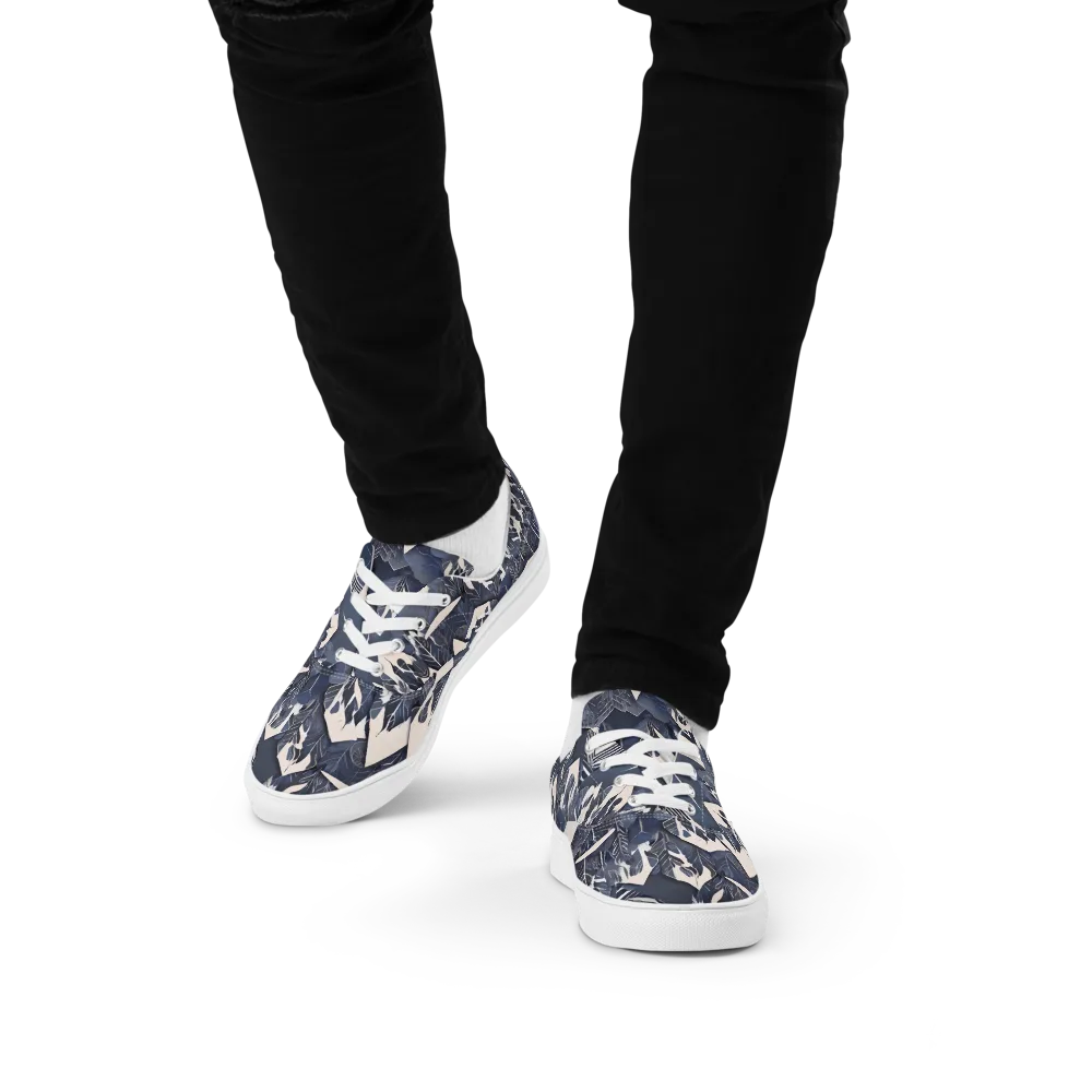 Nocturne Botanica on Men's Lace-Up Canvas Shoes — Front