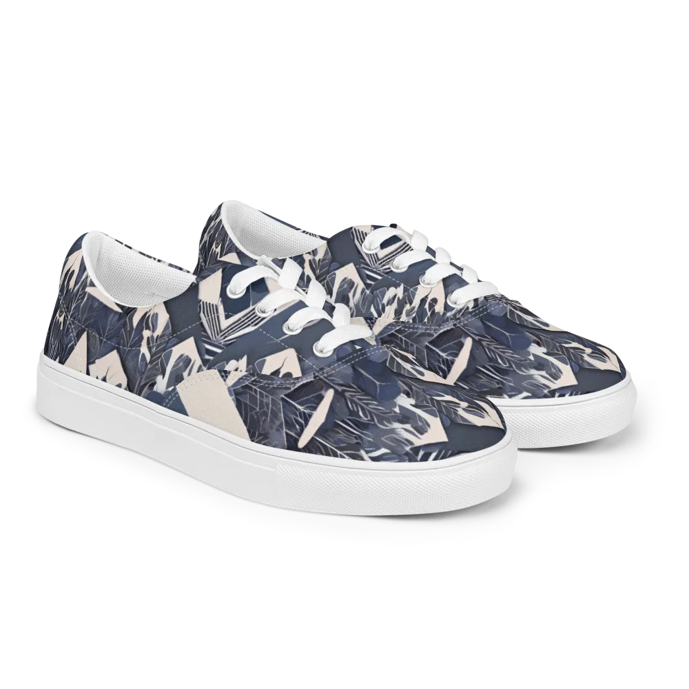 Nocturne Botanica on Men's Lace-Up Canvas Shoes — Right Front