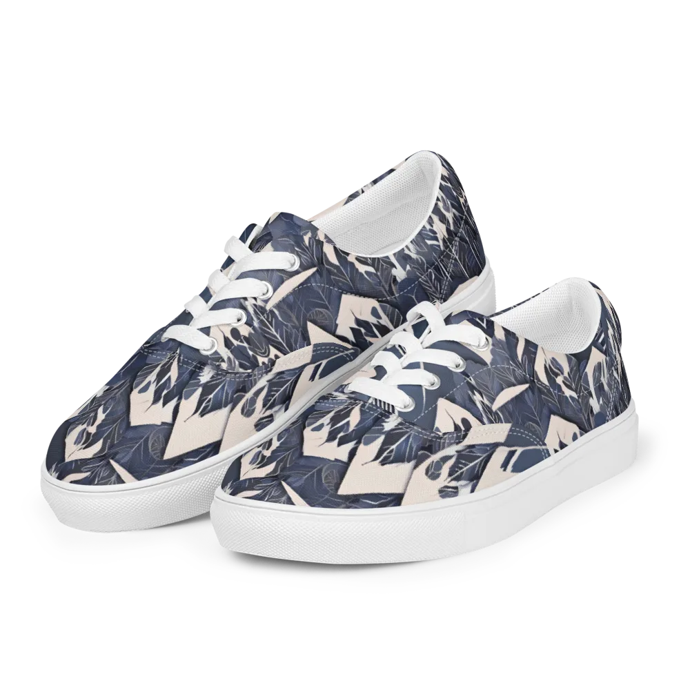 Nocturne Botanica on Men's Lace-Up Canvas Shoes — Left Front
