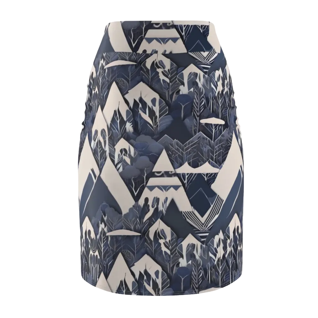Nocturne Botanica on Pencil Skirt — Back