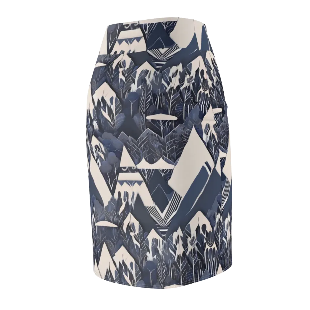 Nocturne Botanica on Pencil Skirt — Back Side