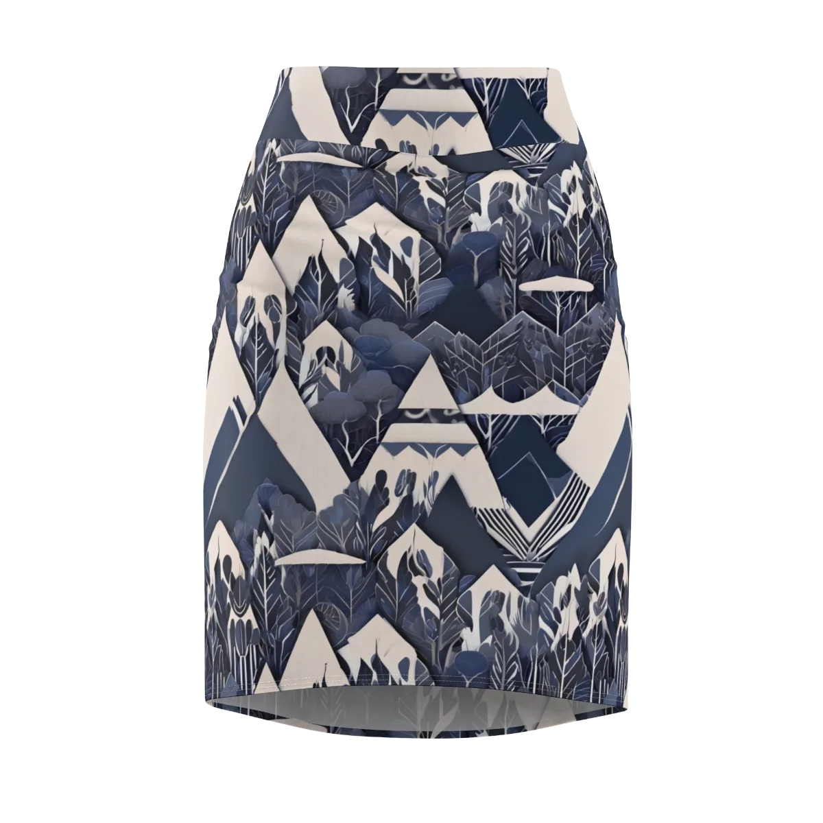 Nocturne Botanica on Pencil Skirt — Front