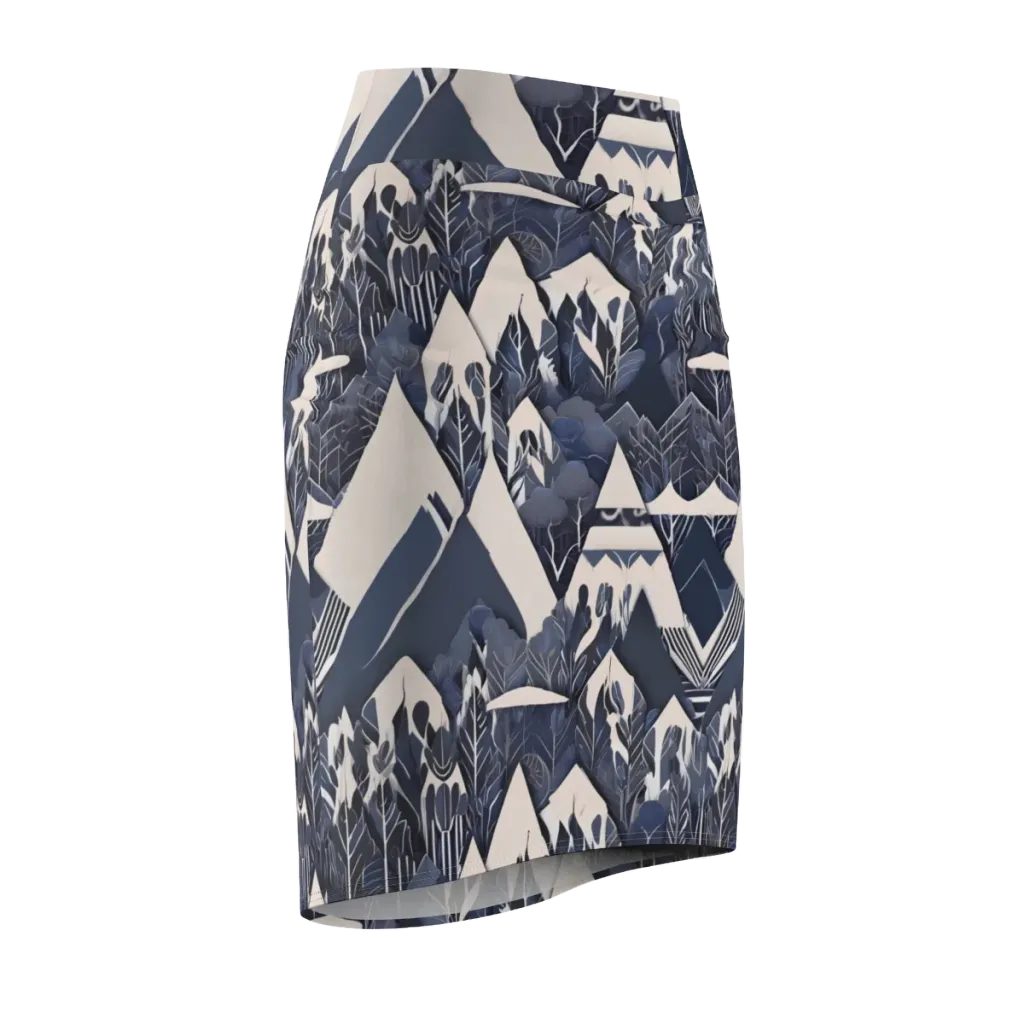 Nocturne Botanica on Pencil Skirt — Front Side