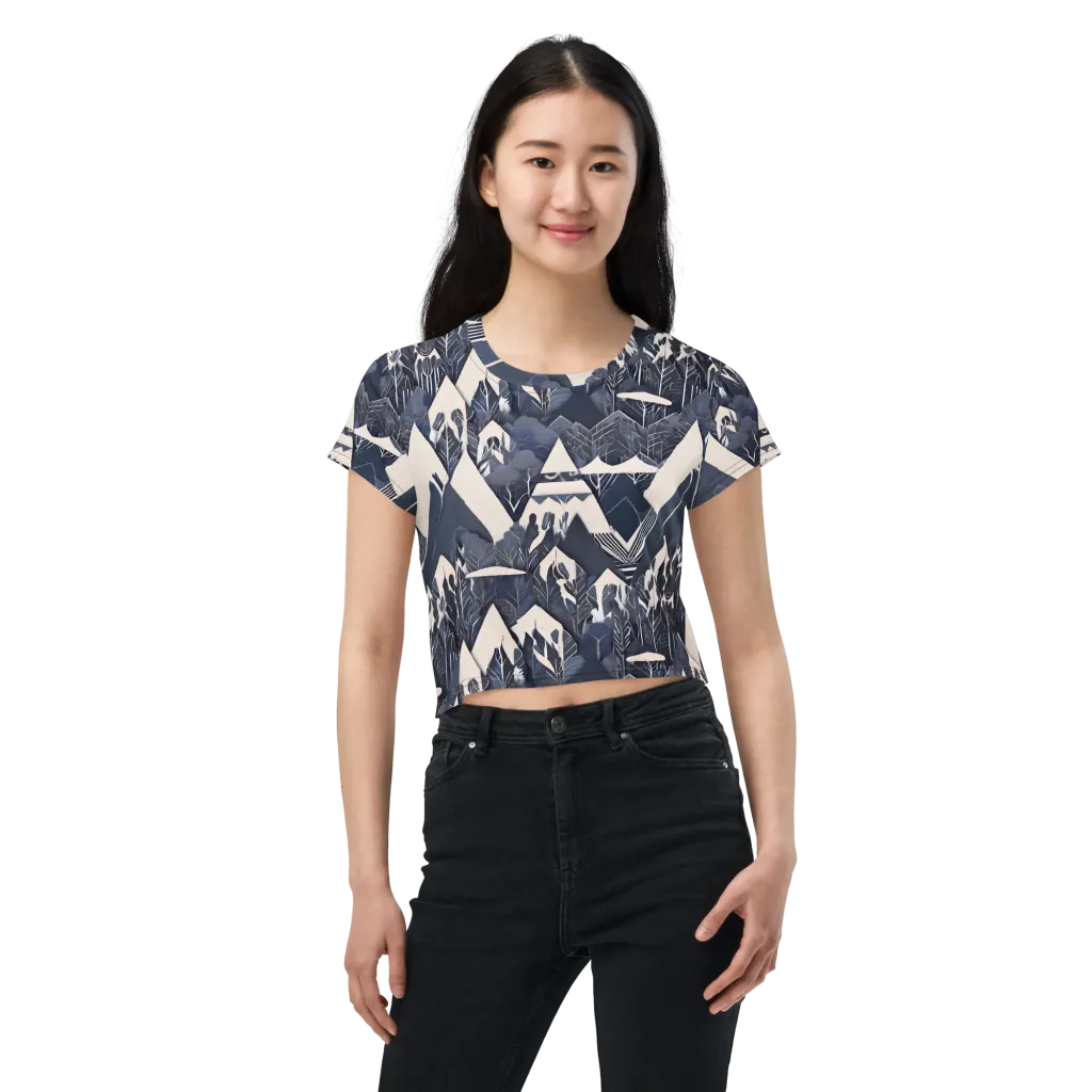 Nocturne Botanica on Crop Tee — Front