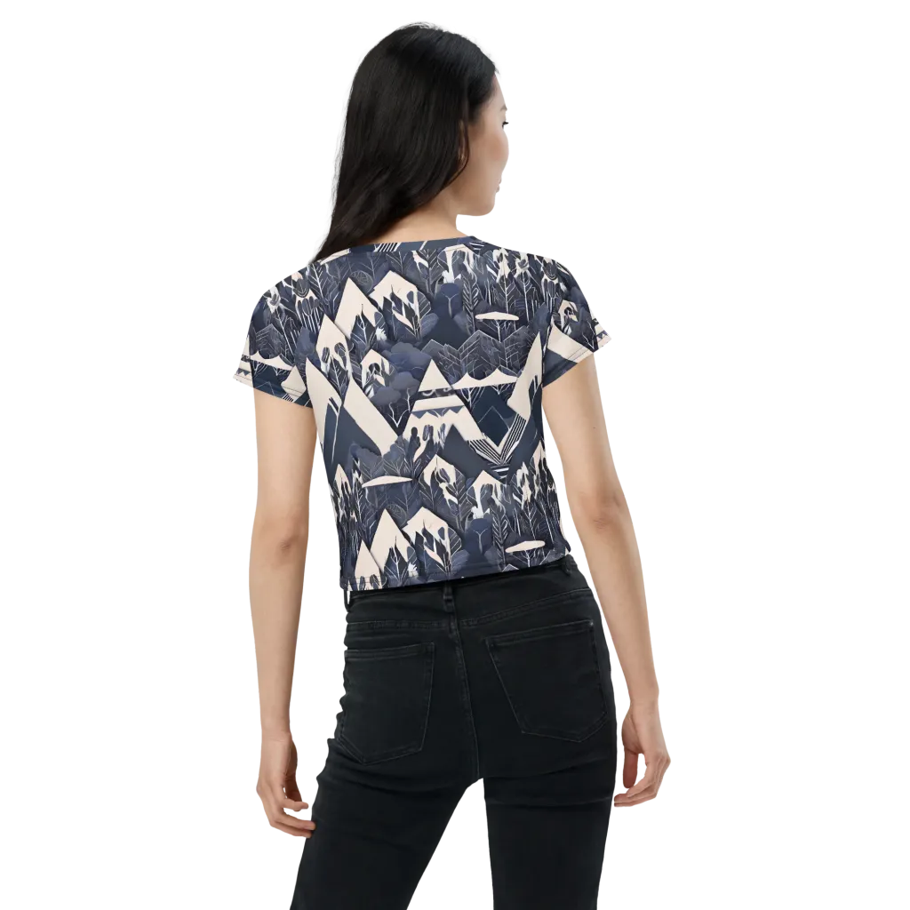 Nocturne Botanica on Crop Tee — Back