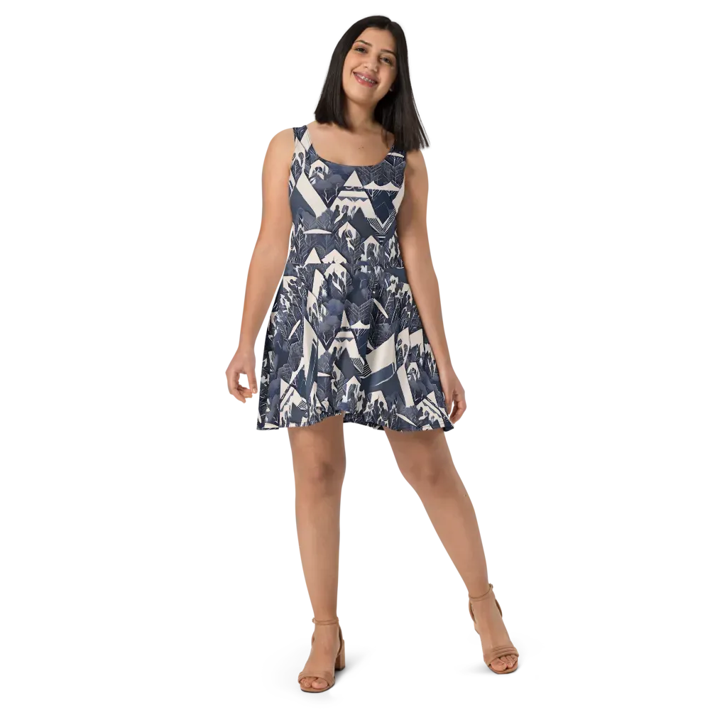 Nocturne Botanica on Skater Dress — Front