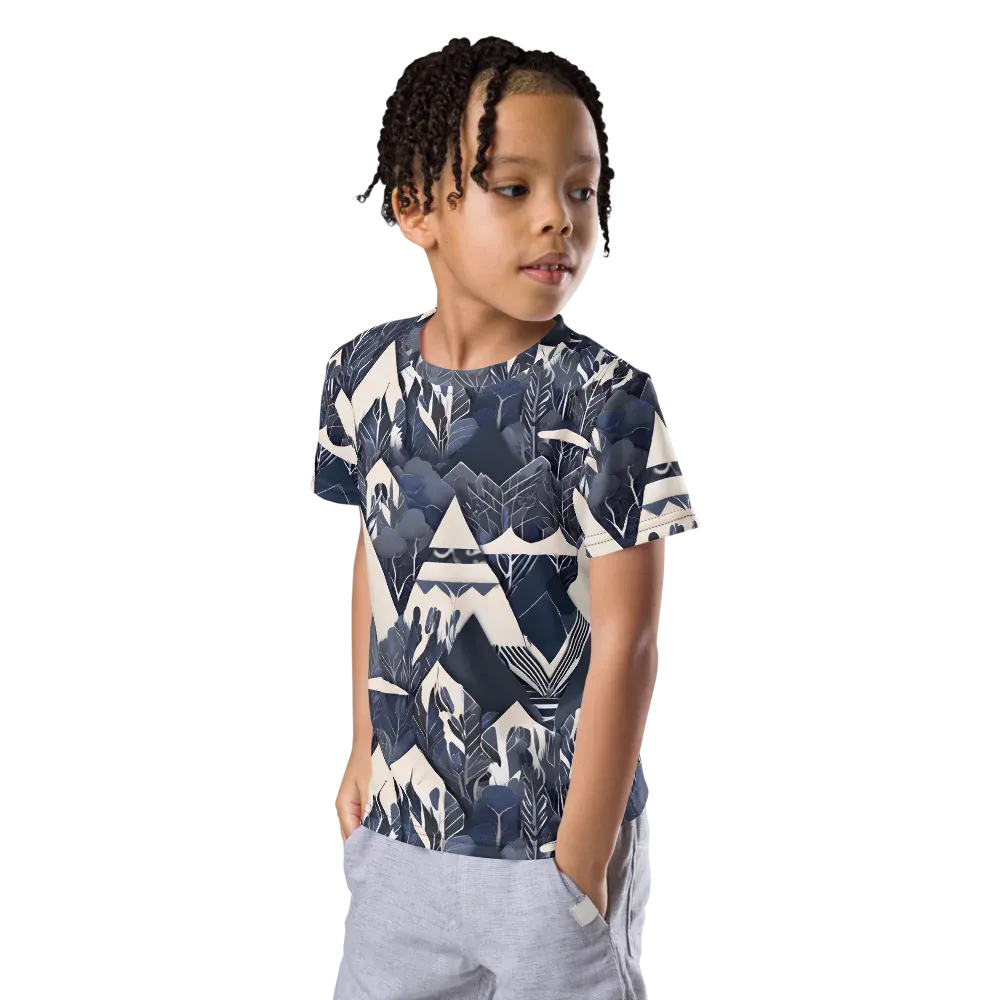 Nocturne Botanica on Kids Crew Neck T-Shirt — Left Front