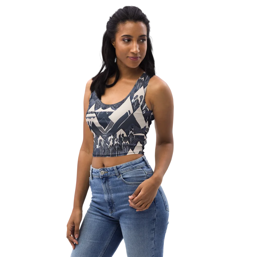 Nocturne Botanica on Crop Top — Left Front
