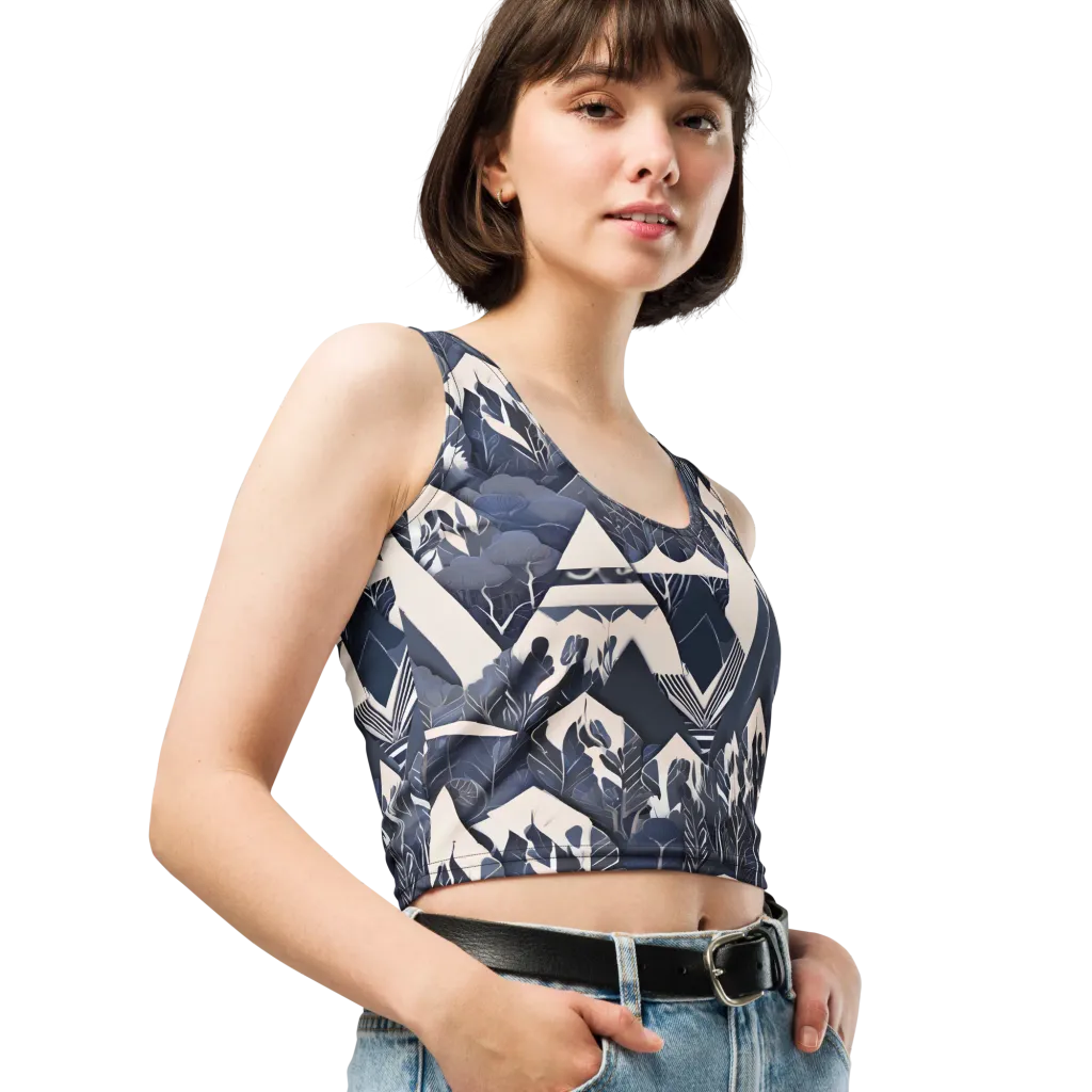 Nocturne Botanica on Crop Top — Right Front