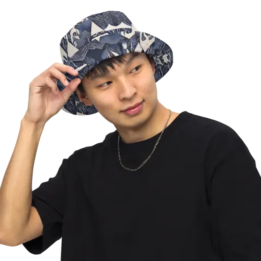 Nocturne Botanica on a Reversible Bucket Hat