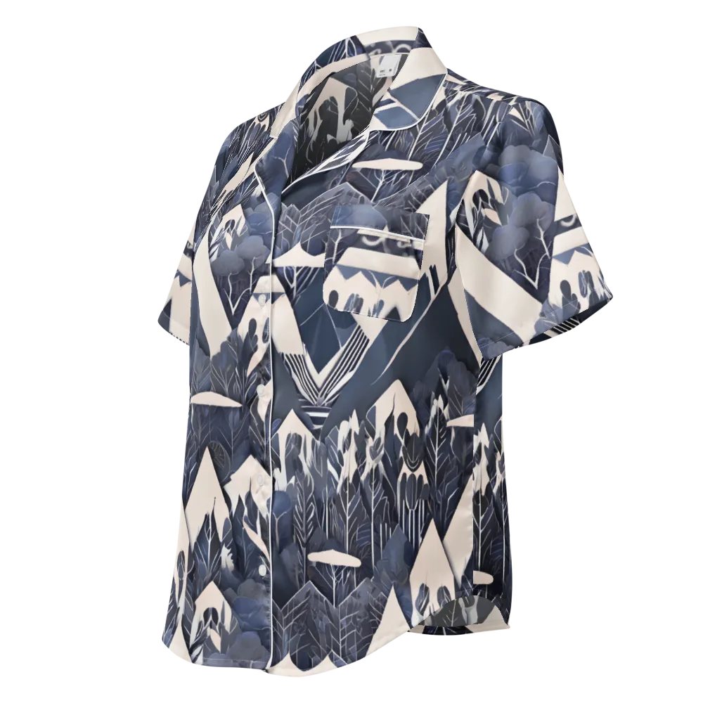 Nocturne Botanica on Women's Short Sleeve Pajama Top — Left Front