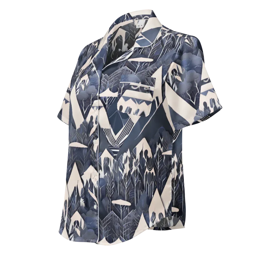Nocturne Botanica on Women's Short Sleeve Pajama Top — Left Front