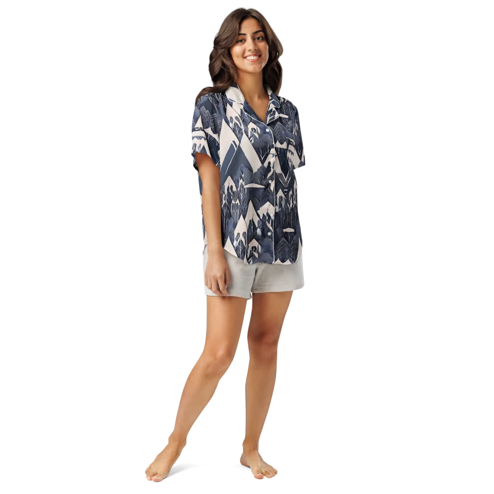 Nocturne Botanica on Women's Short Sleeve Pajama Top — Front