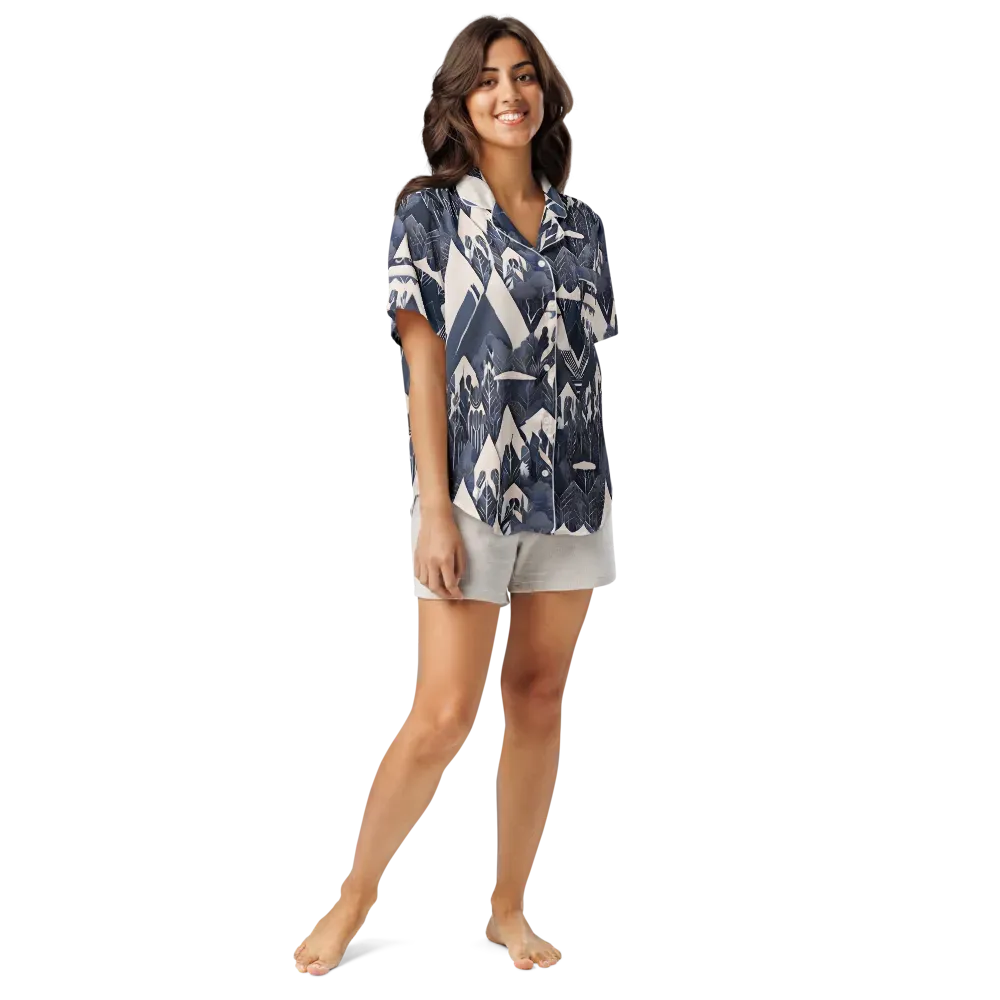 Nocturne Botanica on Women's Short Sleeve Pajama Top — Front
