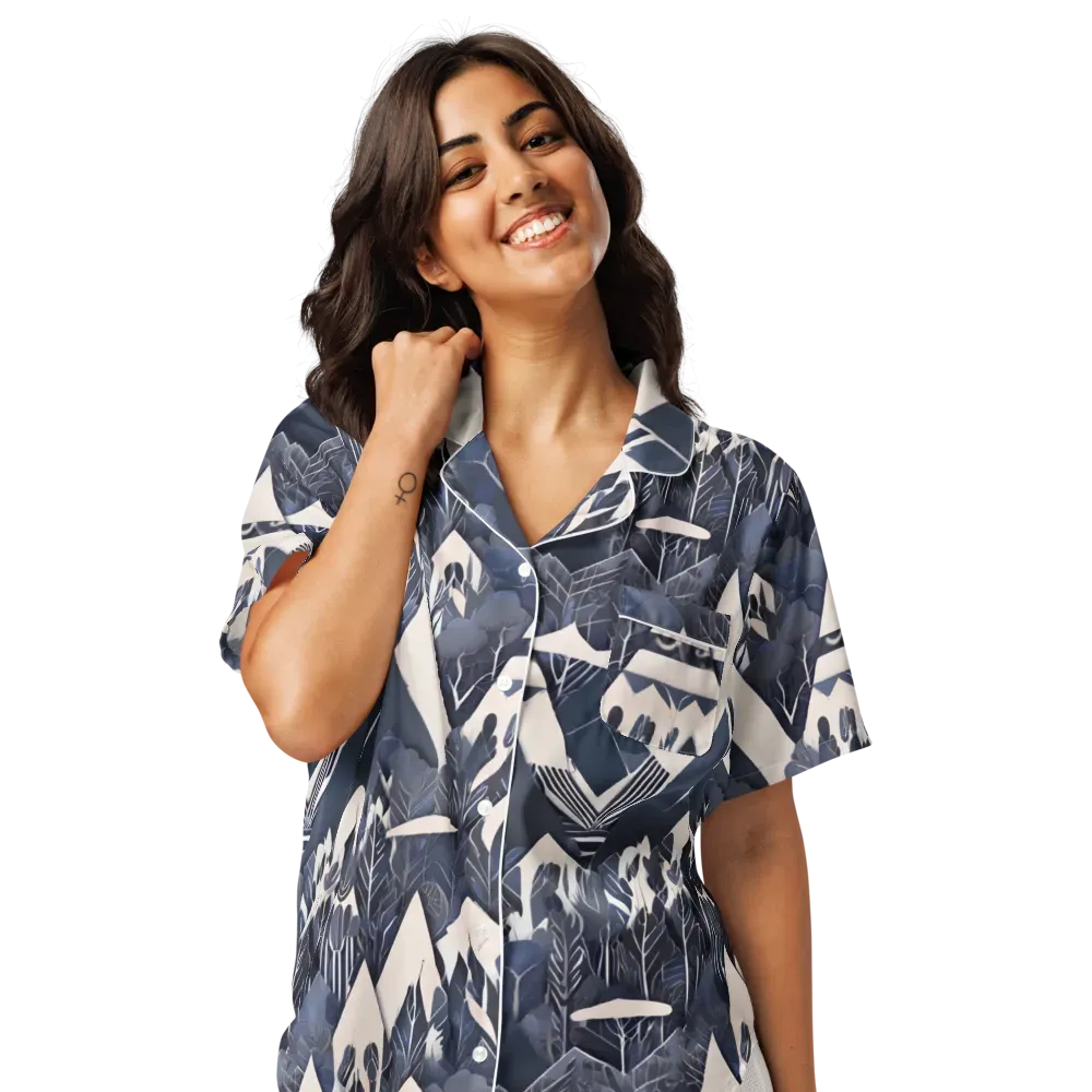 Nocturne Botanica on Women's Short Sleeve Pajama Top — Front