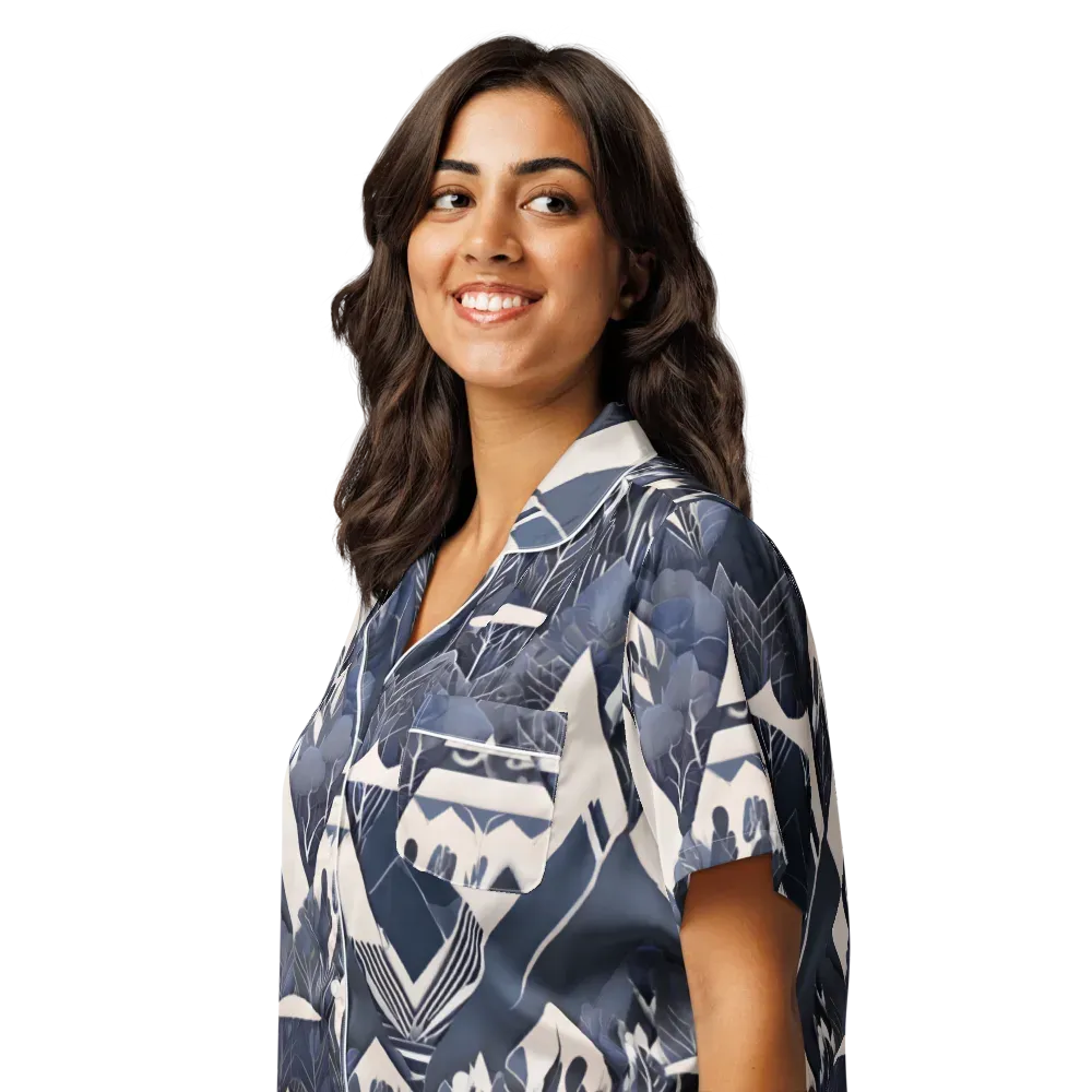 Nocturne Botanica on Women's Short Sleeve Pajama Top — Left Front