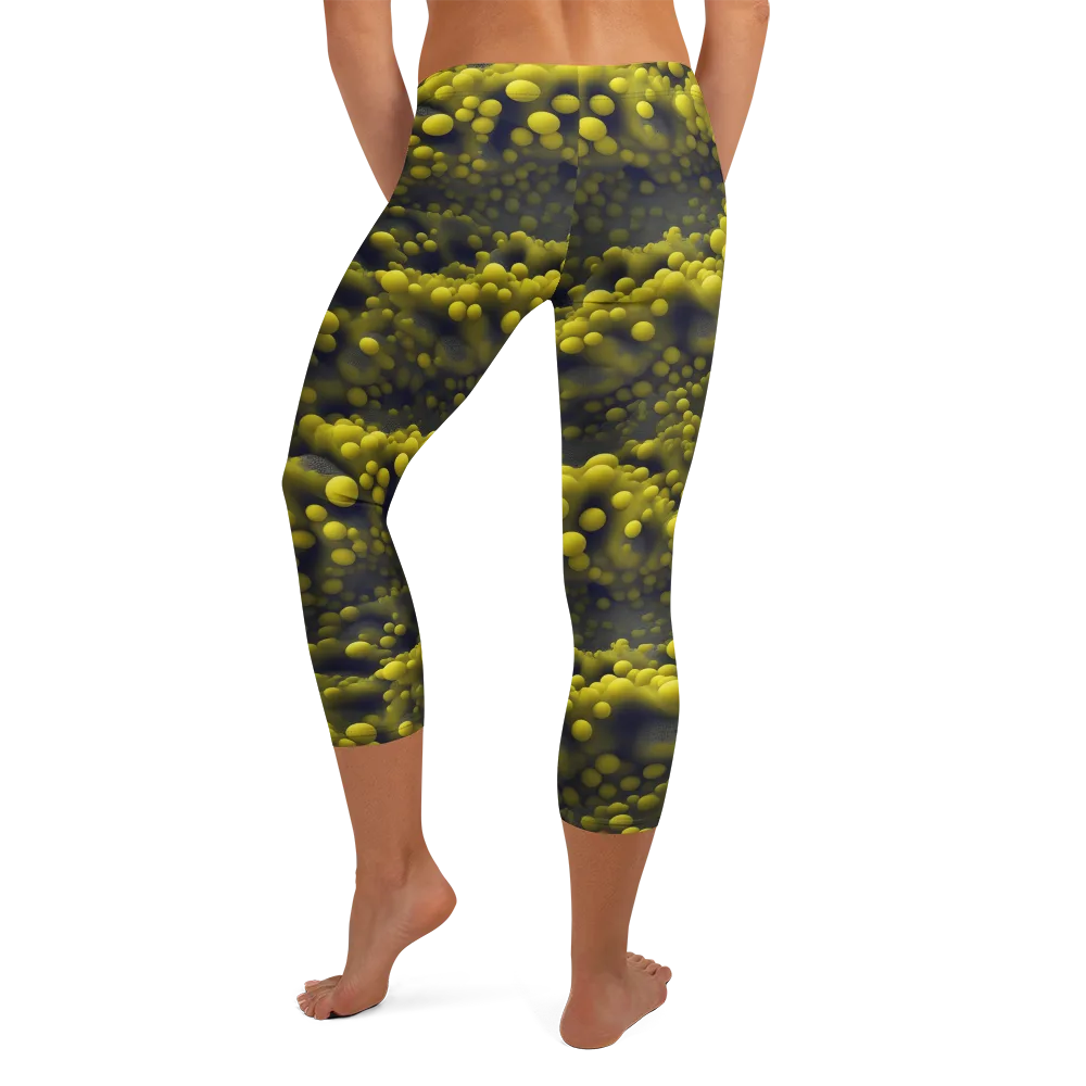 Citron Nebula on Capri Leggings — Back
