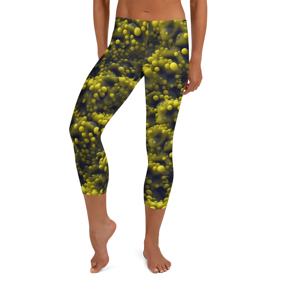 Citron Nebula on Capri Leggings — Front