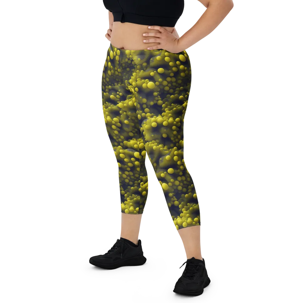 Citron Nebula on Capri Leggings — Front