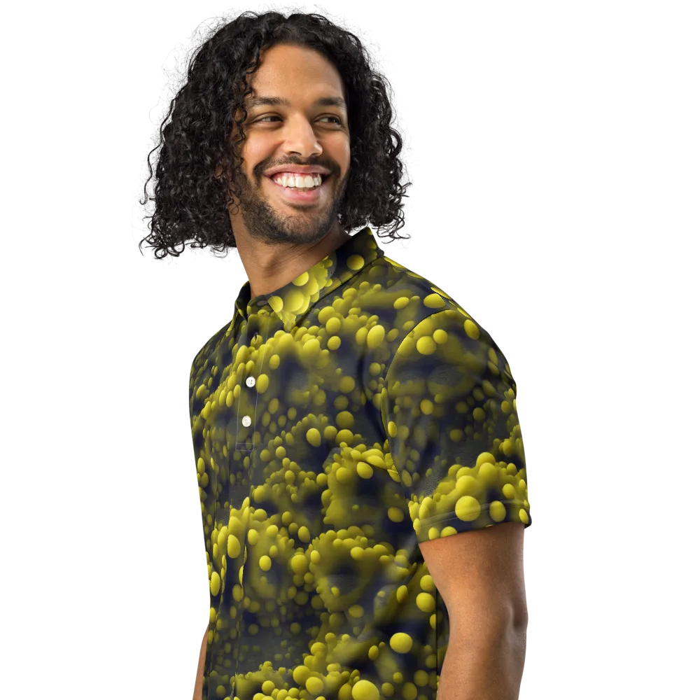 Citron Nebula on Men's Slim Fit Polo Shirt — Left Front