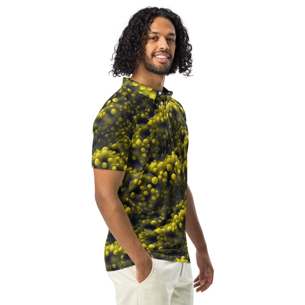 Citron Nebula on Men's Slim Fit Polo Shirt — Right Front