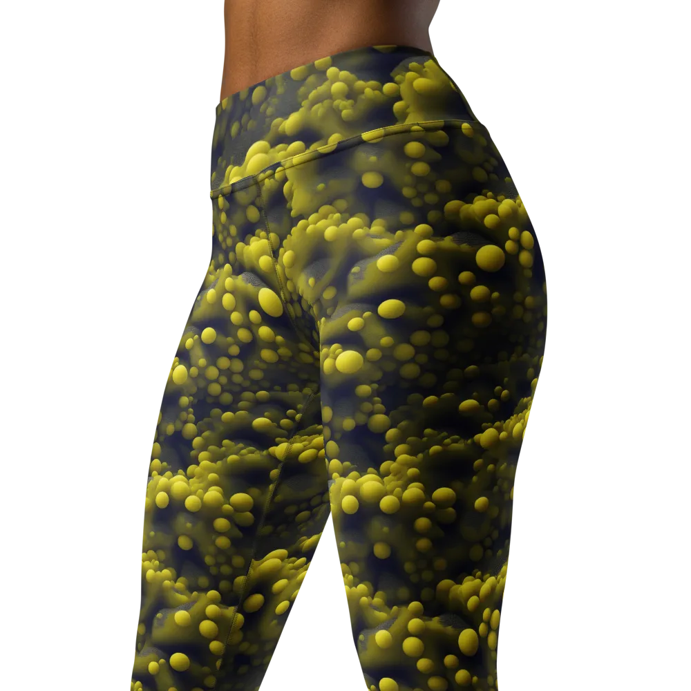 Citron Nebula on Yoga Leggings — Left Front