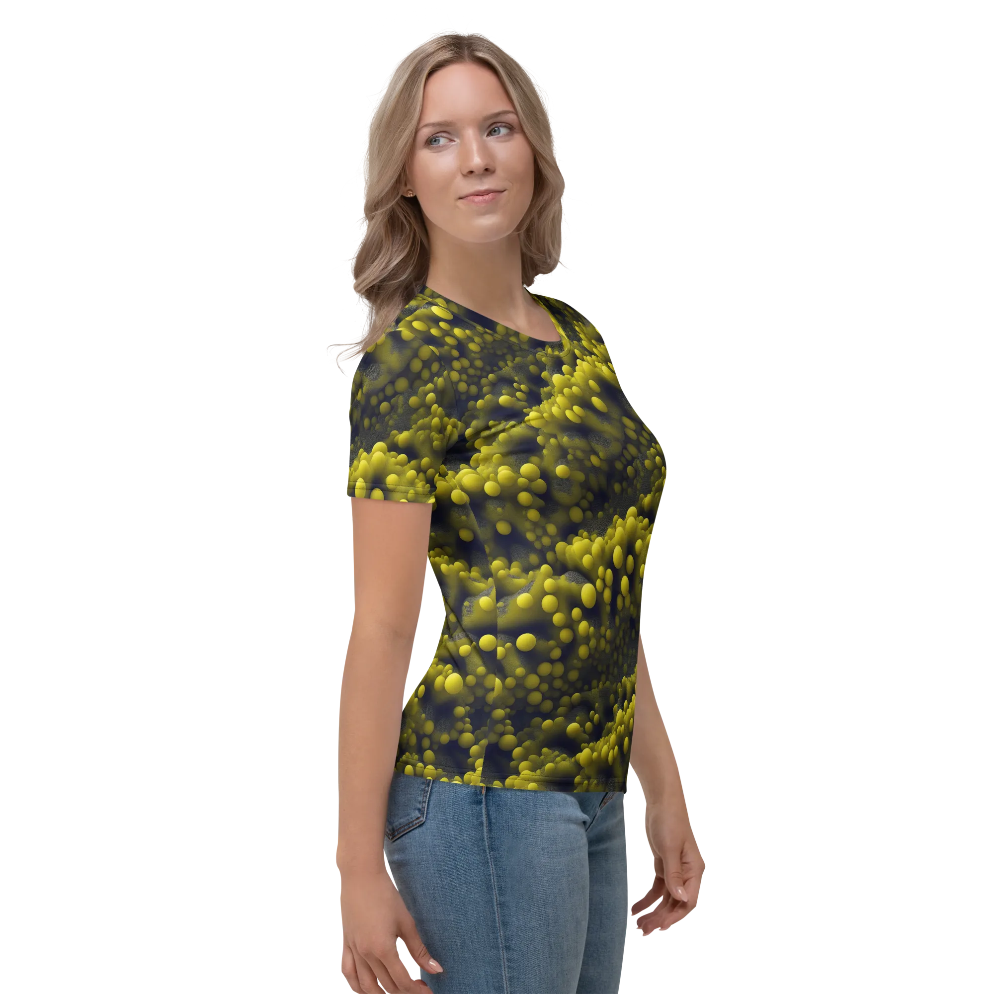 Citron Nebula on Women's Crew Neck T-Shirt — Right