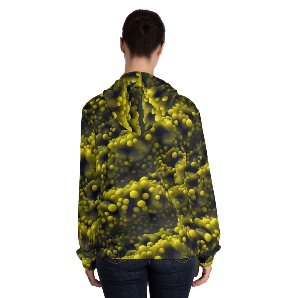 Citron Nebula on Women's Full-Zip Hoodie — Back On Person