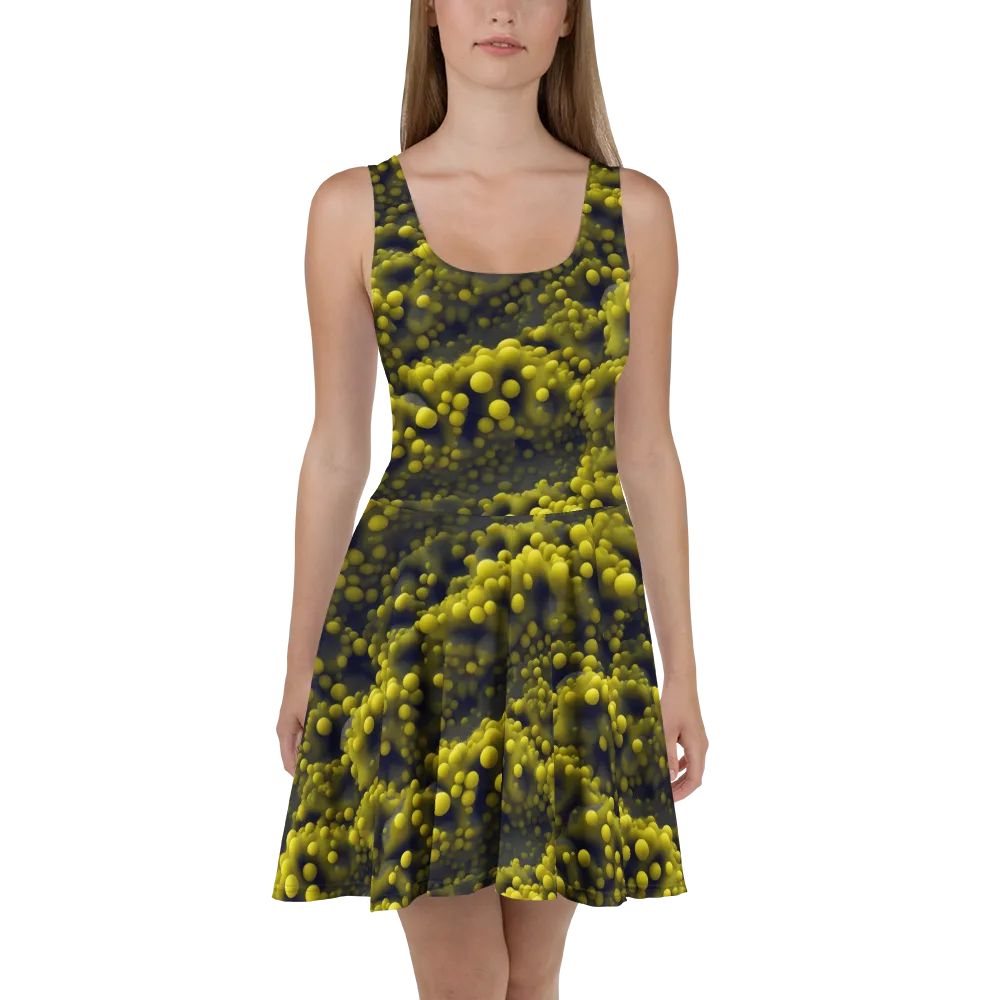 Citron Nebula on Skater Dress — Front