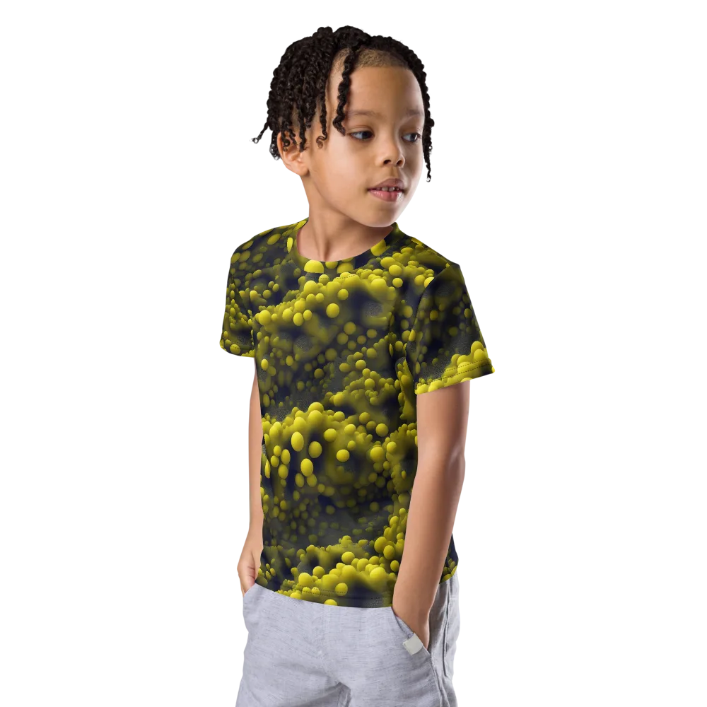 Citron Nebula on Kids Crew Neck T-Shirt — Left Front