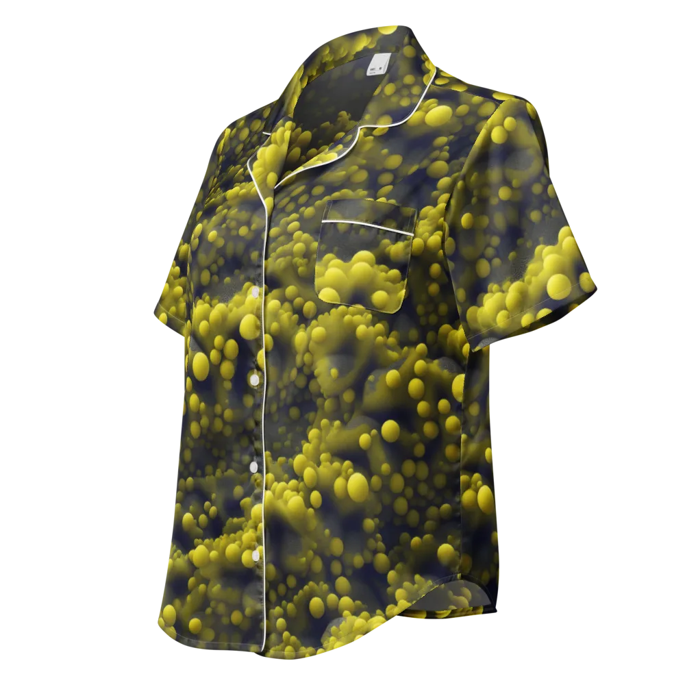 Citron Nebula on Women's Short Sleeve Pajama Top — Left Front
