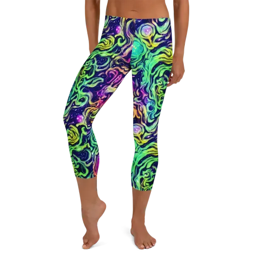 Stellar Psychedelia on a Capri Leggings