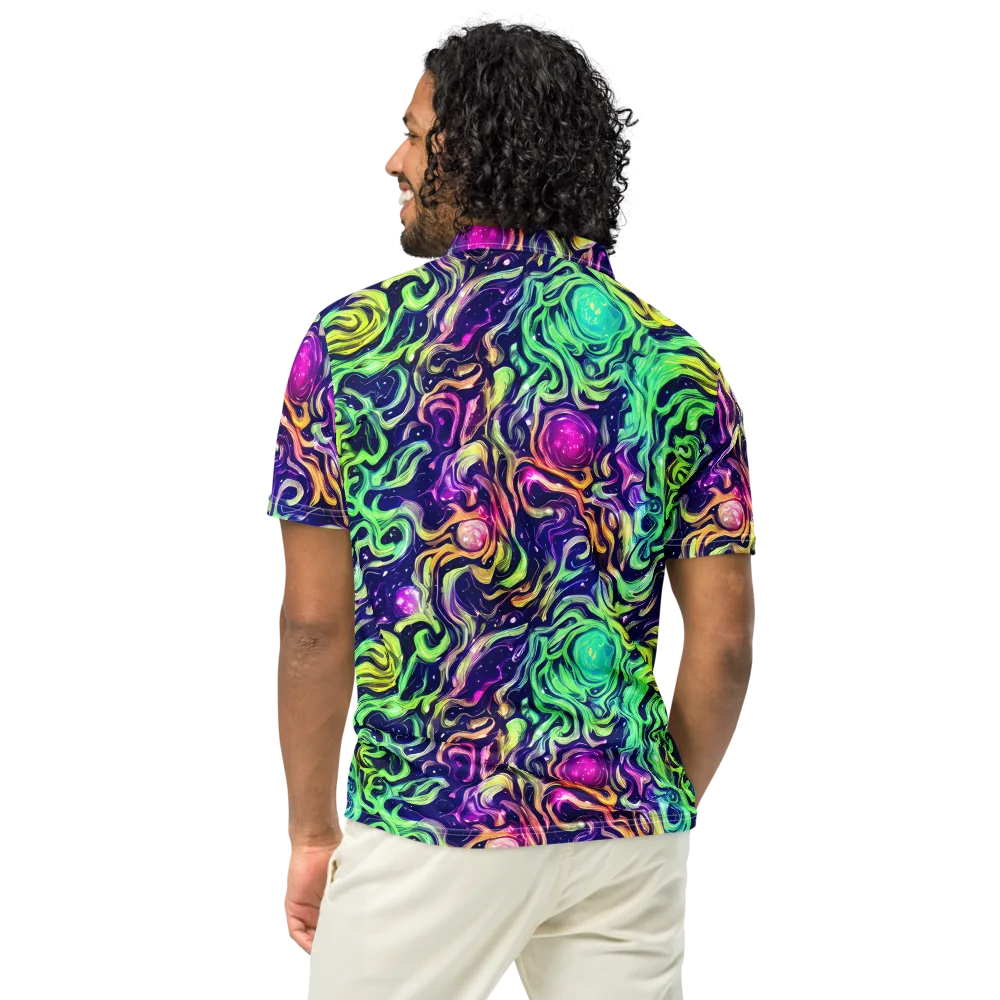Stellar Psychedelia on Men's Slim Fit Polo Shirt — Back