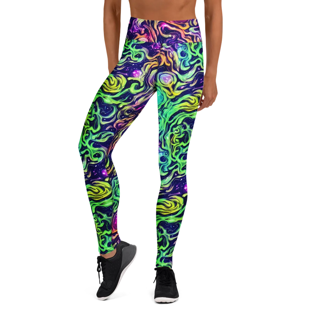 Stellar Psychedelia on Yoga Leggings — Front